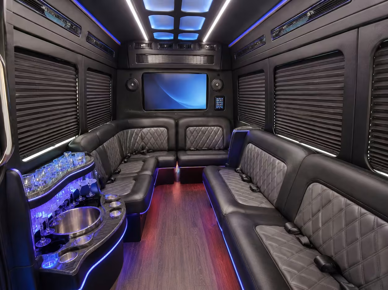 14 passenger sprinter limousine inside