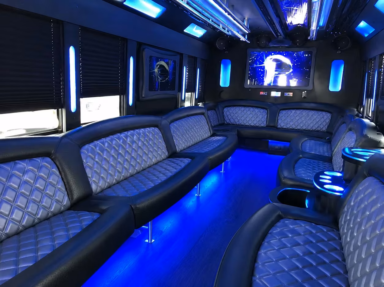 20 passenger party bus interior