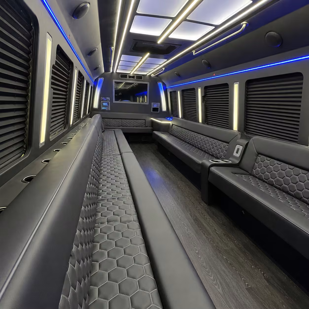 28 passenger party bus interior