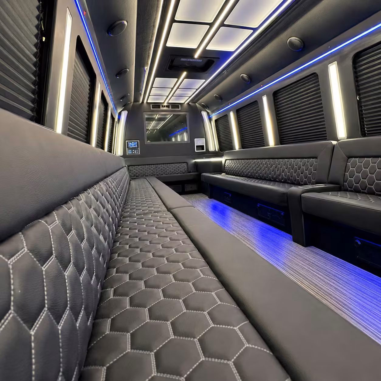 50 passenger party bus interior