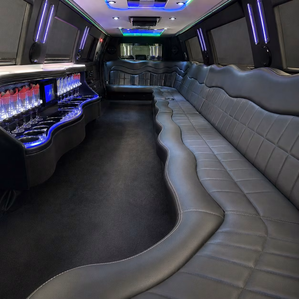 escalade limo inside